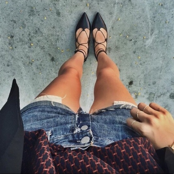 Topshop Shoes - Topshop leather lace up flats